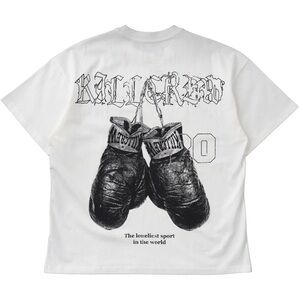 Kill Crew RELAXED FIT LUX "VINTAGE BOXING" T-SHIRT - WHITE